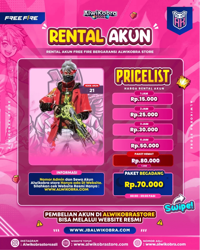 FREE FIRE RENTAL 21 — Free Fire — Pelajar