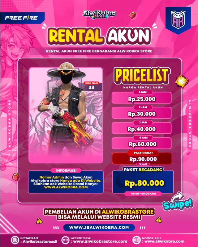 FREE FIRE RENTAL 33 — Free Fire — Reguler